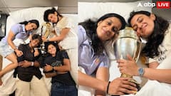 'Are we still dreaming', स्मृति-जेमिमा ने वर्ल्ड कप ट्रॉफी के साथ होटल से शेयर की पहली फोटो