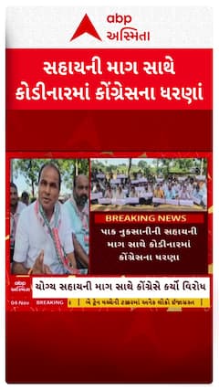 Congress Protest : સહાયની માંગ સાથે કોડીનારમાં કોંગ્રેસના ધરણા, જુઓ શોર્ટ વીડિયો