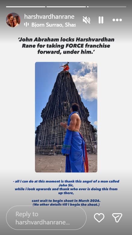 हर्षवर्धन राणे के हाथ लगी जॉन अब्राहम की 'फोर्स 3', इन 2 रोमांटिक फिल्मों से भी बॉक्स ऑफिस लूटेंगे एक्टर