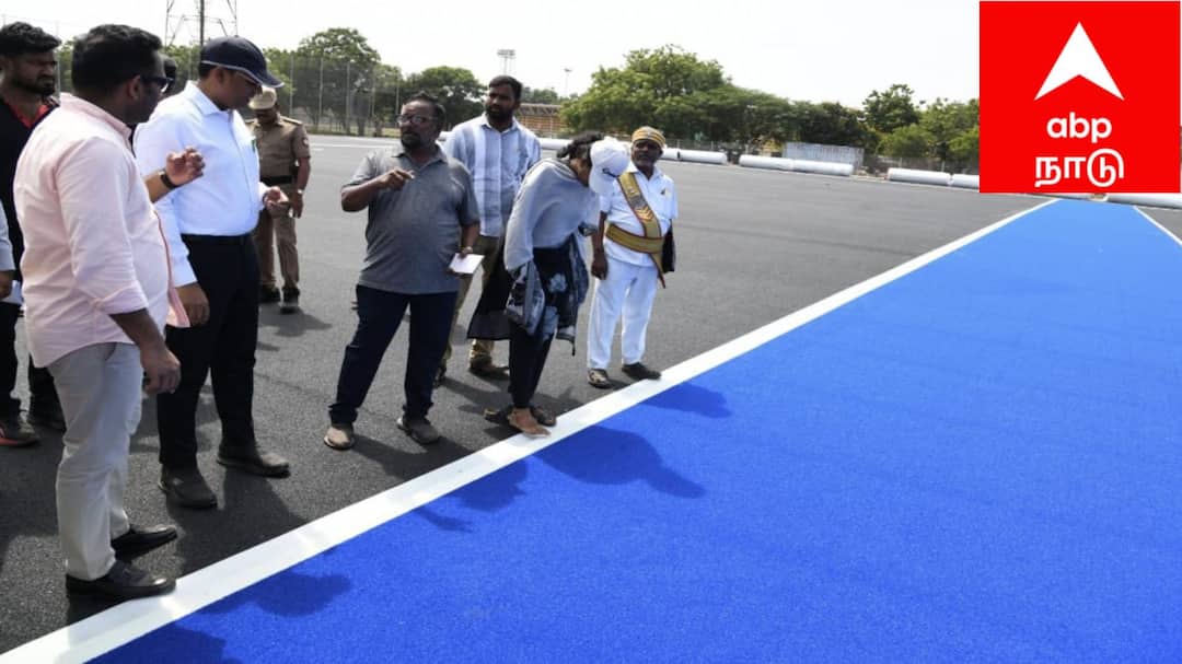 மதுரையில் ஒலிம்பிக் அளவில் தயாராகும் ஹாக்கி மைதானம்... ஜூனியர் உலகக் கோப்பைக்கான பணிகள் தீவிரம் !