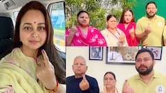 PHOTOS: लालू परिवार ने डाला वोट, राजश्री यादव भी दिखीं, तेजस्वी बोले- रोजगार के लिए वोट करिए