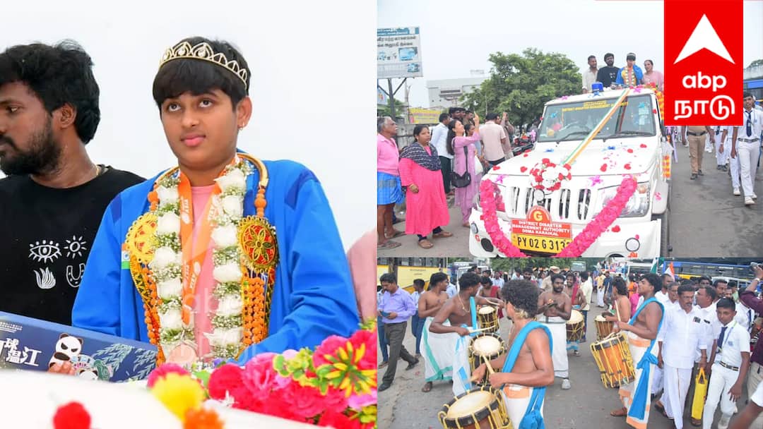 ஆசிய அளவிலான பேட்மிண்டன் போட்டி: பதக்கத்தை வென்ற புதுச்சேரி மாணவி... உற்சாக வரவேற்பு