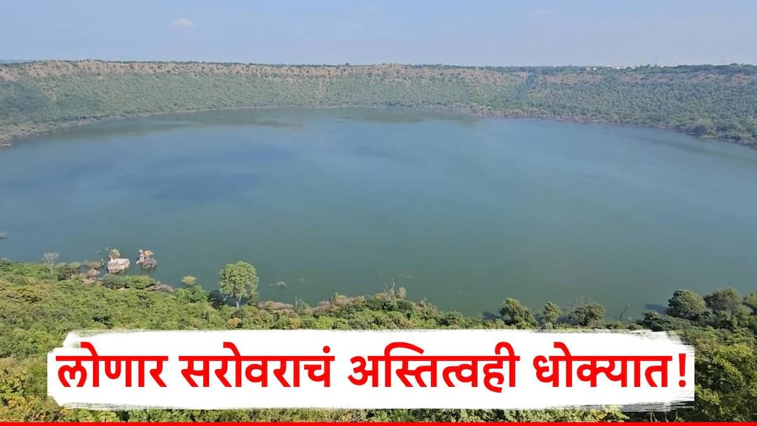 Lonar Lake Living creatures have emerged in the waters of Lonar Lake Is there a threat to the environment as well as humans Lonar Lake: लोणार सरोवराच्या पाण्यात निर्माण झाली सजीव सृष्टी; पर्यावरणासह मानवलाही धोका?, सरोवराचं अस्तित्वही धोक्यात!