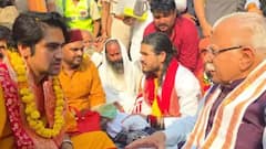 हरियाणा पहुंची धीरेंद्र शास्त्री की पदयात्रा, केंद्रीय मंत्री मनोहर लाल खट्टर हुए शामिल