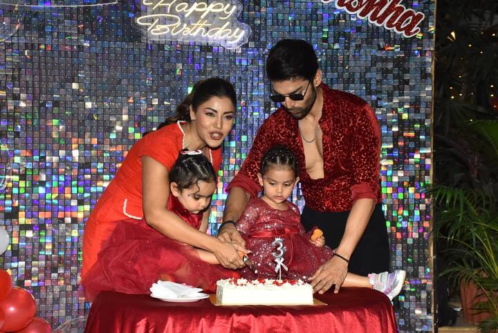 Gurmeet Choudhary and Debina Banerjee hosted a grand party in Mumbai on the third birthday of their daughter Divisha. In which he also cut the cake with paps.