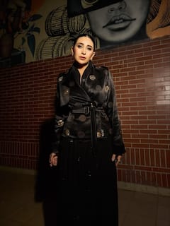 Karisma Kapoor Exudes Glamour In A Striking Black Saree Look; PICS