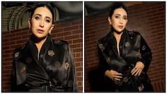 Karisma Kapoor Exudes Glamour In A Striking Black Saree Look; PICS