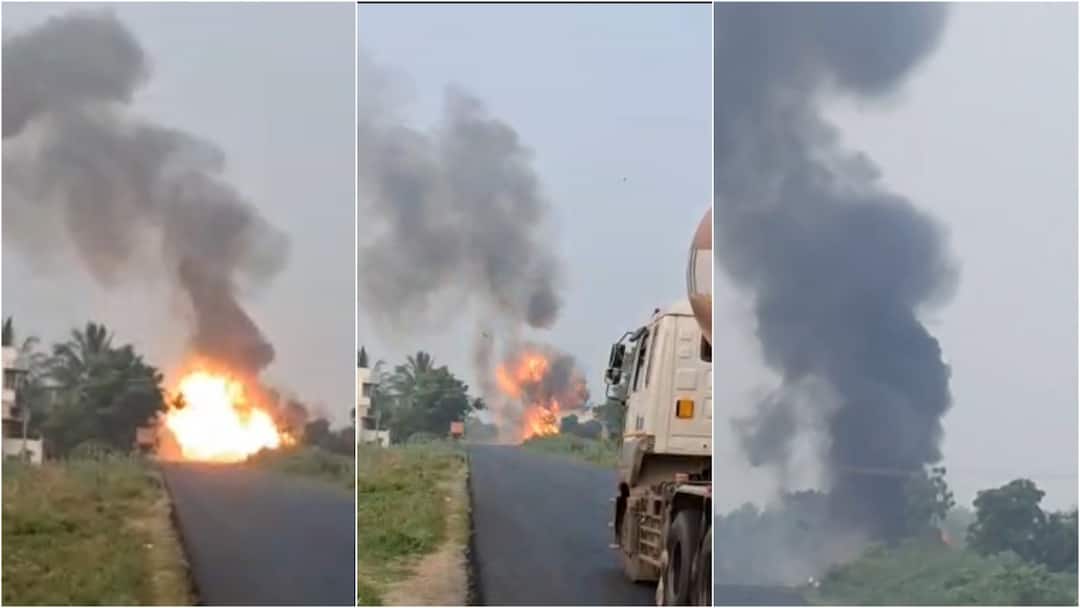 மரண பீதி! எரிவாயு லாரி விபத்தால் நடுரோட்டில் குண்டு வெடிப்பது போல் சத்தம்; அரியலூரில் பதற்றம்...