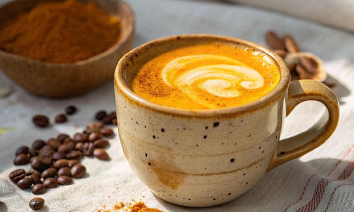 हल्दी और कॉफी दोनों में एंटीऑक्सीडेंट्स की भरपूर मात्रा होती है जो फ्री रेडिकल से लड़ते हैं. यही फ्री रेडिकल स्किन, एजिंग का मुख्य कारण माने जाते हैं. टर्मरिक कॉफी का नियमित सेवन स्किन की नेचुरल चमक को भी बढ़ाता है और झुर्रियों को कम करता है.