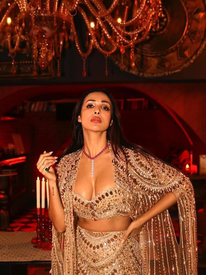 Malaika Arora once again proved why she’s considered one of Bollywood’s ultimate style icons as she dazzled in a golden embellished lehenga by ace designer Manish Malhotra.