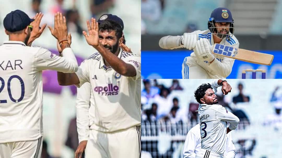 कोलकाता टेस्ट पर भारत का दबदबा, बुमराह-कुलदीप के बाद राहुल-सुंदर ने संभाली कमान
