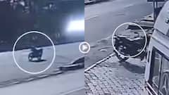 Video: रेलिंग से टकराए बाइक सवार बाप-बेटे, कई मीटर तक दौड़ी मोटरसाइकिल, हापुड़ का वीडियो वायरल