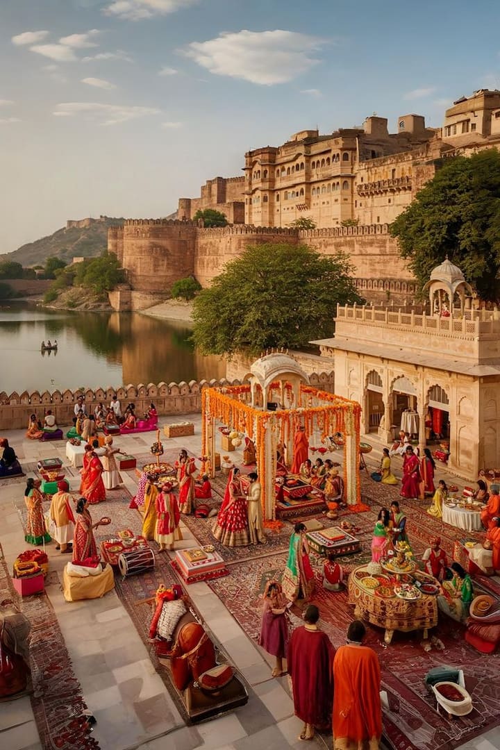 जयपूरमध्ये किल्ले आणि पॅलेस असल्यामुळे राजेशाही थीमचे लग्न सहज करता येते.