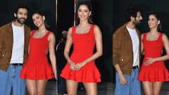 'तू मेरी मैं तेरा, मैं तेरा तू मेरी' के प्रमोशन में छोटी सी रेड ड्रेस पहन इतराईं अनन्या पांडे, डैशिंग लुक में दिखे कार्तिक