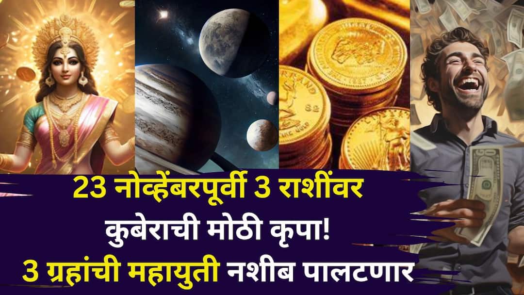 November 2025 Astrology: 23 नोव्हेंबरपूर्वी संधी सोडू नका, 3 राशींवर कुबेराची मोठी कृपा! 3 ग्रहांची महायुती नशीब पालटणार, पैसा चुंबकासारखा येईल November 2025 Astrology marathi news Kubera great grace on 3 zodiac signs before 23 November 2025 Mercury Mars Sun Grand Alliance will change the fortune money will attracted November 2025 Astrology: 23 नोव्हेंबरपूर्वी संधी सोडू नका, 3 राशींवर कुबेराची मोठी कृपा! 3 ग्रहांची महायुती नशीब पालटणार, पैसा चुंबकासारखा येईल