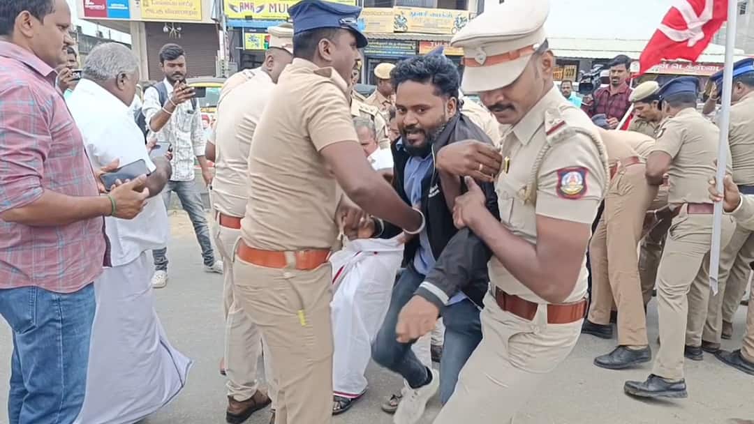 காஞ்சிபுரம் சாம்சங் தொழிலாளர்கள் போராட்டம்: 27 பேர் பணிநீக்கம், கைது! ஆட்சியர் அலுவலகம் நோக்கி நடைபயணம், பரபரப்பு.