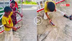 Video: बहुत खतरनाक बच्चे हैं! जिंदा सांप के साथ खेले, एक ने पकड़ा-दूसरे ने बोतल में किया बंद, देखें वीडियो