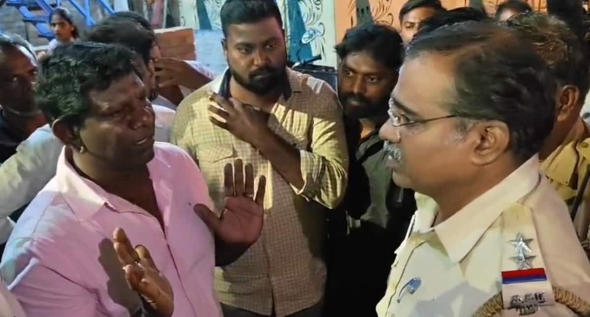 நடிகர் தீனா - காவல் ஆய்வாளருக்கும் இடையே சாலையில் வாக்குவாதம் !! பரபரப்பு வீடியோ