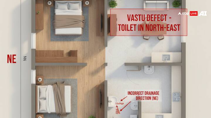 घर की दक्षिण-पश्चिम दिशा में अटैच बाथरूम बनवाने से स्थिरता में कमी आती है. लेकिन अगर इस दिशा में बेडरूम है और बाथरूम बनाना जरूरी है तो टॉयलेट की सीट, ड्रेन और एग्जॉस्ट दक्षिण या पश्चिम दीवार पर बनवाना चाहिए.