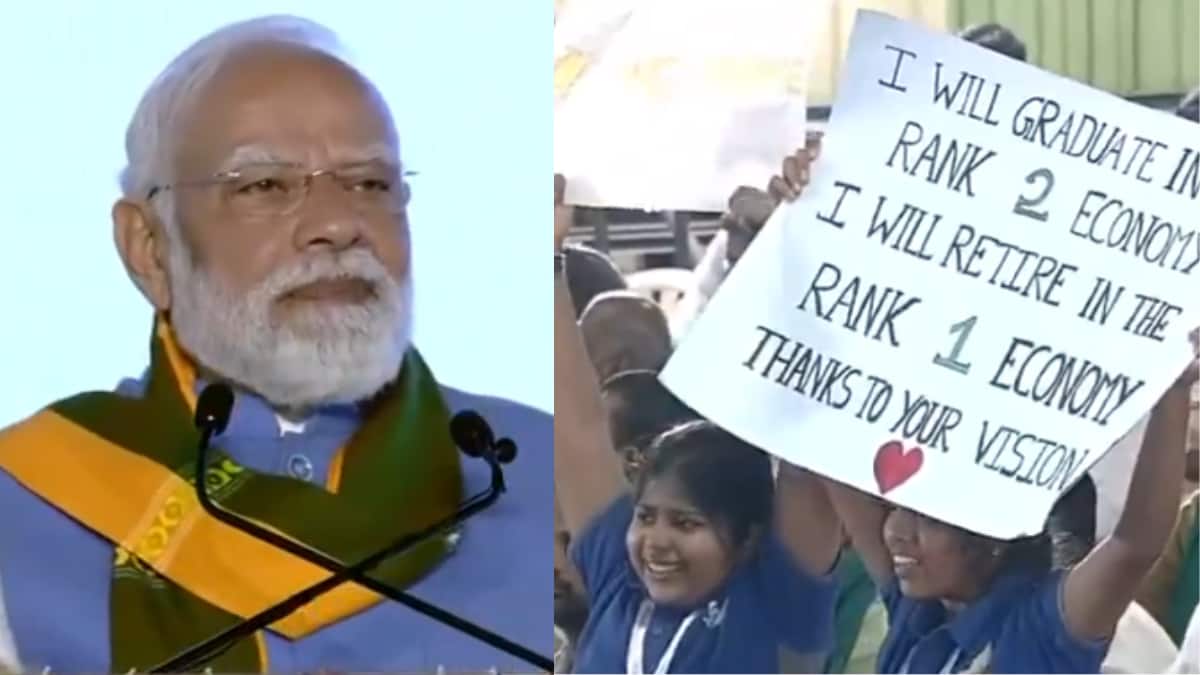 WATCH: PM Modi Pauses Speech, Tells Security To Bring Girls’ Placards At Coimbatore Summit