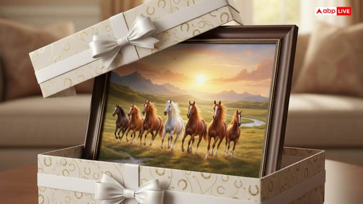 According to Vastu, gifting a picture of 7 horses is an auspicious idea, as it symbolizes success, prosperity and positive energy. While giving it as a gift, the picture should have running horses and peaceful expressions. This picture should be mainly placed in the living room of the person receiving the gift.