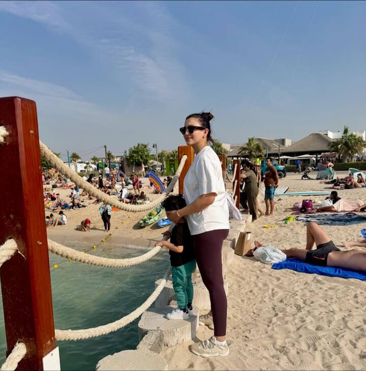 While sharing these pictures of Dubai trip, Gauhar Khan wrote in the caption, 'The biggest happiness...#Dubai..#Holidays..'