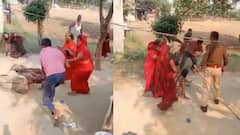 बस्ती में जमीनी विवाद में युवक की दबंगई, पुलिस के सामने महिलाओं घसीट-घसीट कर पीटा