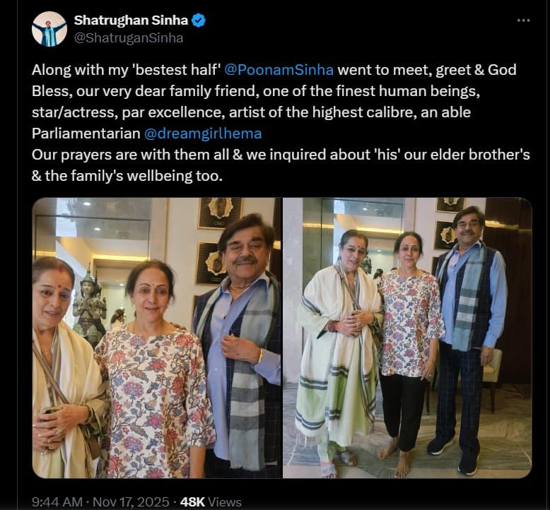 Dharmendra Health Update: ਧਰਮਿੰਦਰ ਦੀ ਸਿਹਤ ਨੂੰ ਲੈ ਵੱਡਾ ਅਪਡੇਟ, 'ਹੀ-ਮੈਨ' ਦਾ ਘਰ 'ਚ ਚੱਲ ਰਿਹਾ ਇਲਾਜ; ਜਾਣੋ ਹੁਣ ਕਿਵੇਂ ਹੈ ਤਬੀਅਤ?