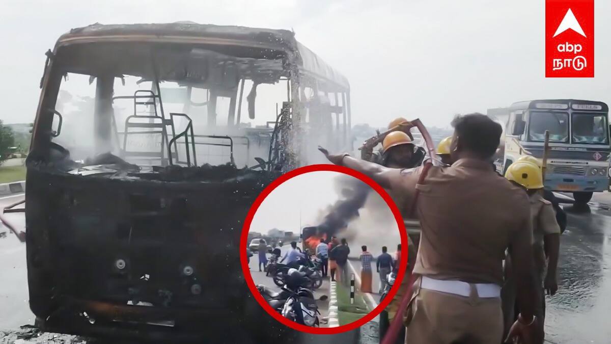 Madurai School Bus Fire | திடீரென தீப்பற்றிய SCHOOL BUSHERO-வாக மாறிய டிரைவர் மதுரையில் பரபரப்பு