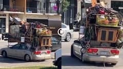 Video: इस कार को देखकर ट्रक भी शर्मा जाए! छत पर रखा ढेर सारा सामान, लोग बोले- वर्ल्ड रिकॉर्ड की तैयारी