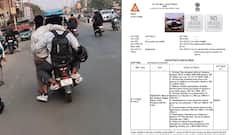हापुड़ में बाइक सवारों का खतरनाक स्टंट, गोद में बैठाकर की ड्राइव, 26 हजार का कटा चालान