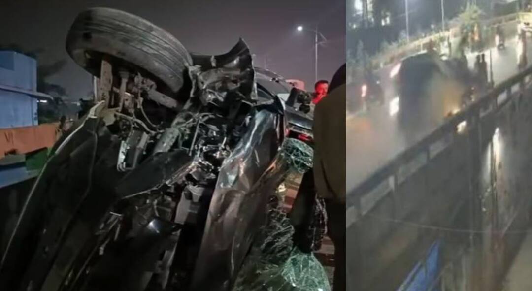 ambernath car accident Shiv Sena Shinde faction female candidate car collides on bridge with multiple two wheelers four dead marathi news Ambernath Accident: अंबरनाथ फ्लायओव्हरवर भीषण अपघात, चौघांचा मृत्यू; नगरपरिषद निवडणूक लढवणारी शिंदे गटाची महिला उमेदवार गंभीर जखमी