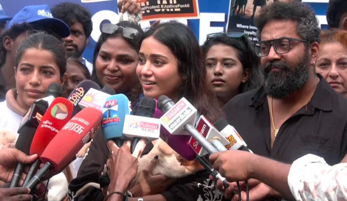 தெரு நாய்கள் பாதுகாப்பு ; அதுக்கு தானே ஓட்டு போட்டோம் !! நடிகை நிவேதா பெத்துராஜ் அதிரடி குரல்