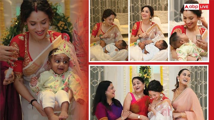 टीवी की पॉपुलर बहु अंकिता लोखंडे ने अपने भतीजे की अन्नप्राशन सेरेमनी सेलिब्रेट की. उनके फैमिली फंक्शन की तस्वीरों को सोशल मीडिया पर बहुत पसंद किया जा रहा है. फैंस ने भी रिएक्ट किया है.