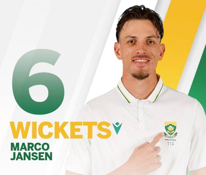 ind vs sa 2nd test marco jansen 3rd visiting player with fifer and 50 plus score in india since 2000 IND vs SA 2nd Test: 93 ਦੌੜਾਂ, 6 ਵਿਕਟਾਂ, ਮਾਰਕੋ ਜੈਨਸਨ ਨੇ ਰਚਿਆ ਇਤਿਹਾਸ , ਭਾਰਤ ਵਿੱਚ ਅਜਿਹਾ ਕਰਨ ਵਾਲਾ ਬਣਿਆ ਦੁਨੀਆ ਦਾ ਤੀਜਾ ਗੇਂਦਬਾਜ਼