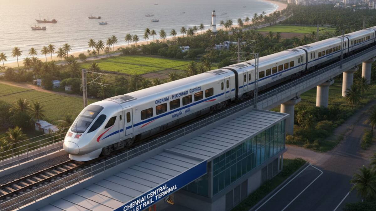 Chennai Hyderabad Bullet Train: சென்னை-ஹைதராபாத் புல்லட் ரயில் அதிவேகப் பாதை திட்டம்! 2:30 மணி நேரத்தில் பயணம்! முழு விவரம் இதோ!