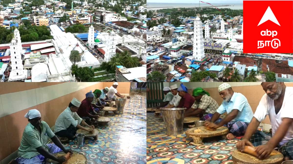 உலகப் புகழ்பெற்ற நாகூர் ஆண்டவர் தர்காவின் 469 வது கந்தூரி விழா - சந்தனம் அரைக்கும் பணி தீவிரம்..!