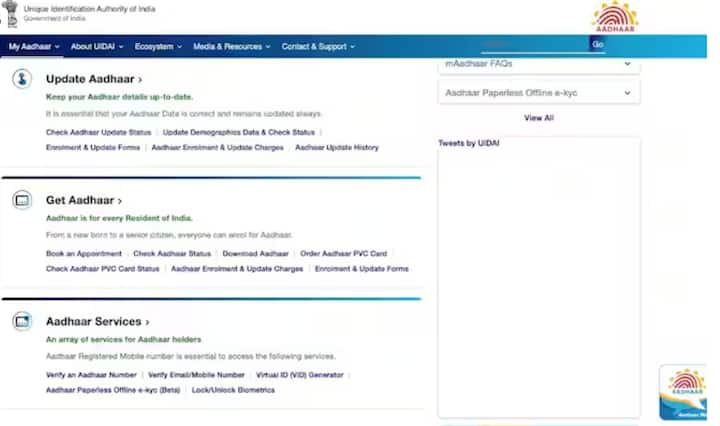 ਪਹਿਲਾਂ, ਤੁਹਾਨੂੰ UIDAI ਦੀ ਅਧਿਕਾਰਤ ਵੈੱਬਸਾਈਟ, https://uidai.gov.in/hi/ 'ਤੇ ਜਾਣਾ ਪਵੇਗਾ। ਇਹ ਉਹ ਥਾਂ ਹੈ ਜਿੱਥੇ ਆਧਾਰ ਨਾਲ ਸਬੰਧਤ ਸਾਰੀ ਜਾਣਕਾਰੀ ਸਟੋਰ ਕੀਤੀ ਜਾਂਦੀ ਹੈ, ਅਤੇ ਇਸਦੀ ਪ੍ਰਮਾਣਿਕਤਾ ਦੀ ਪੁਸ਼ਟੀ ਕੀਤੀ ਜਾ ਸਕਦੀ ਹੈ। ਹੋਮਪੇਜ Verify Aadhaar Number ਦਾ ਆਪਸ਼ਨ ਮਿਲਦਾ ਹੈ।