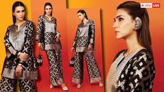 ब्लैक बनारसी कुर्ता सेट में कृति सेनन का क्लासी अवतार, वायरल फोटोज में दिखा देसी स्वैग