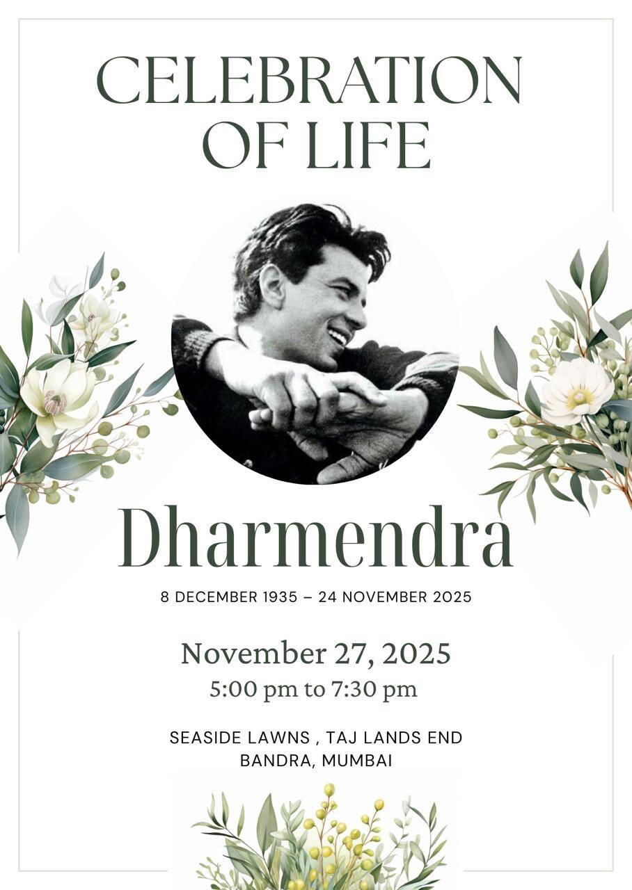 Dharmendra’s Family To Host ‘Celebration of Life’ Prayer Meet. Know Details
