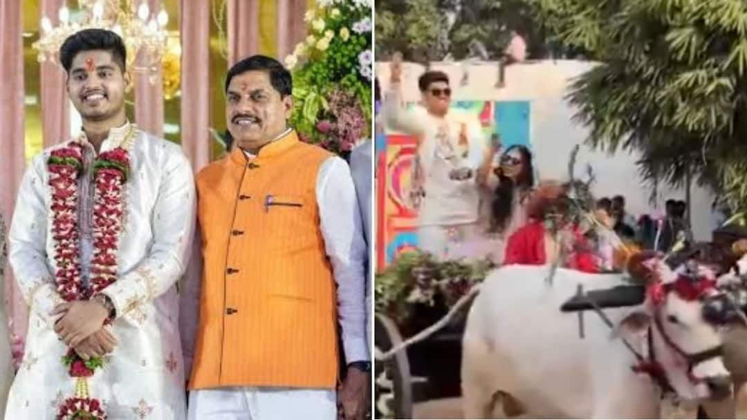 Not The Big Fat Wedding: MP CM Mohan Yadav’s Son Chooses Bullock Cart for Engagement; Video Vir