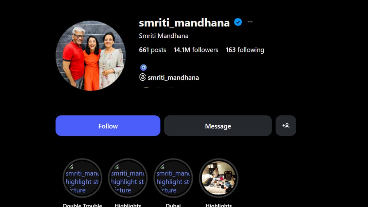 लग्न पुढे ढकलल्याच्या उलट सुलट चर्चा; स्मृती मानधनासह पलाशनीही इंस्टाग्राम बायो केला अपडेट, चर्चांना उधाण