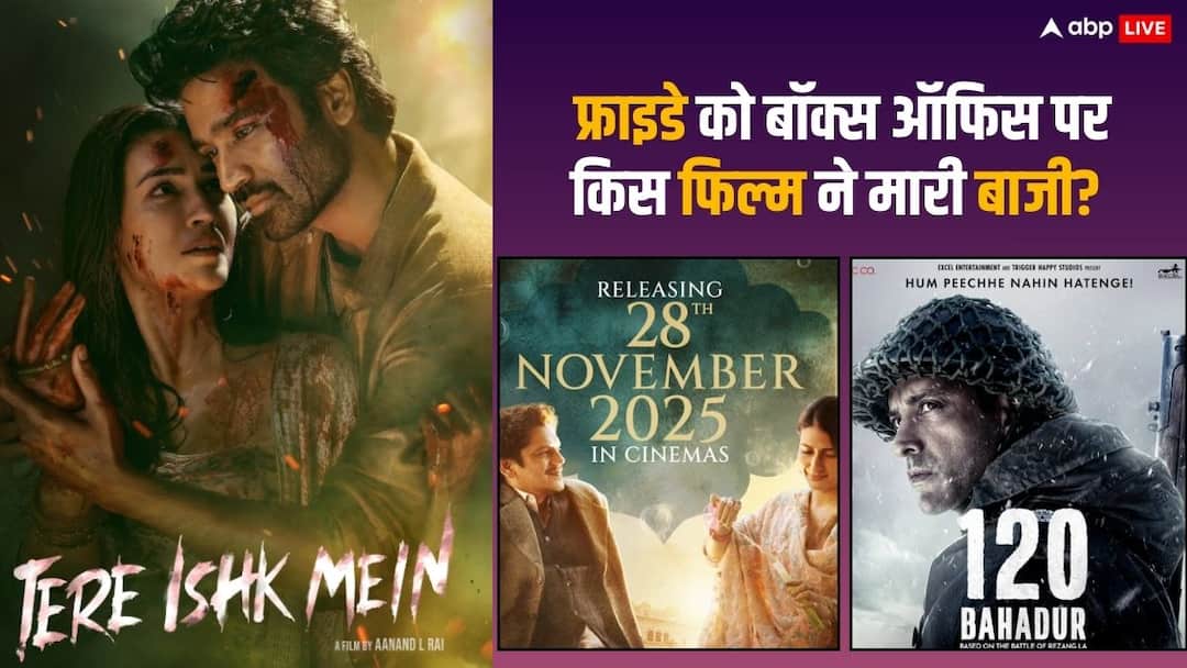 Box Office: 'तेरे इश्क में' ने आते ही मचाया तहलका, 'दे दे प्यार दे 2' से '120 बहादुर' तक की कर दी छुट्टी, जानें- फ्राइडे की बॉक्स ऑफिस रिपोर्ट