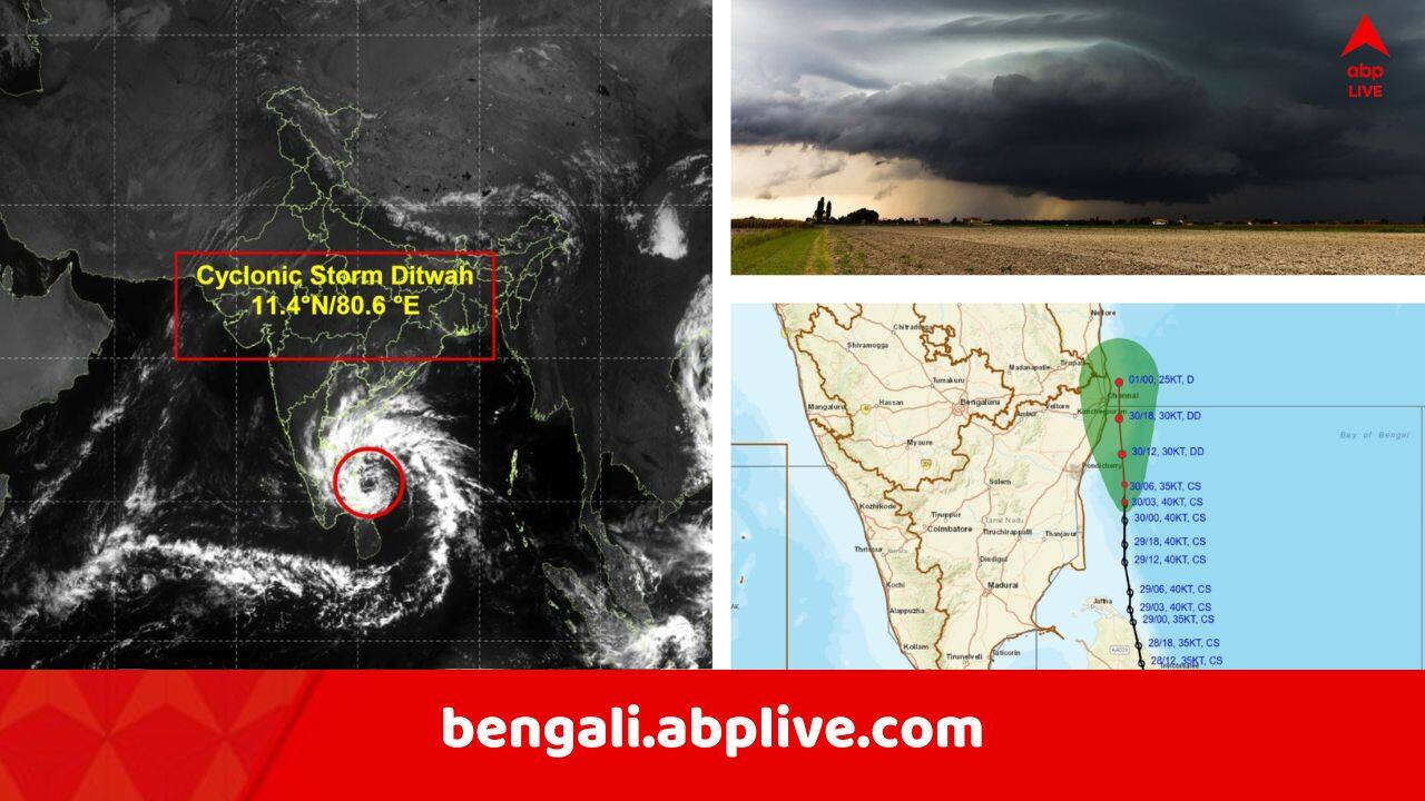 Cyclone Ditwah : ঘূর্ণিঝড় 'দেতোয়া' উপকূলের খুব কাছাকাছি !  অতিভারী বৃষ্টি পূর্বাভাস ভিন রাজ্যগুলিতে, বাংলায় বিপদের আশঙ্কা কতটা ?