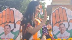 नाकात नथणी, गळ्यात काँग्रेसचा गमछा; शेवटच्या दिवशी गौतमी पाटील उतरली प्रचारात, उंचावला 'हात'