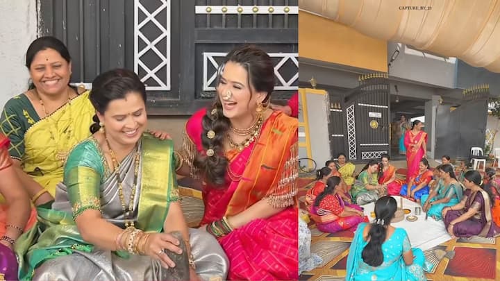आपल्या आईसोबत मनमुराद हसतानाही ती दिसतेय. घरातील नातेवाईकांसोबत वेळ घालवताना प्राजक्ता या व्हिडिओत दिसतेय.