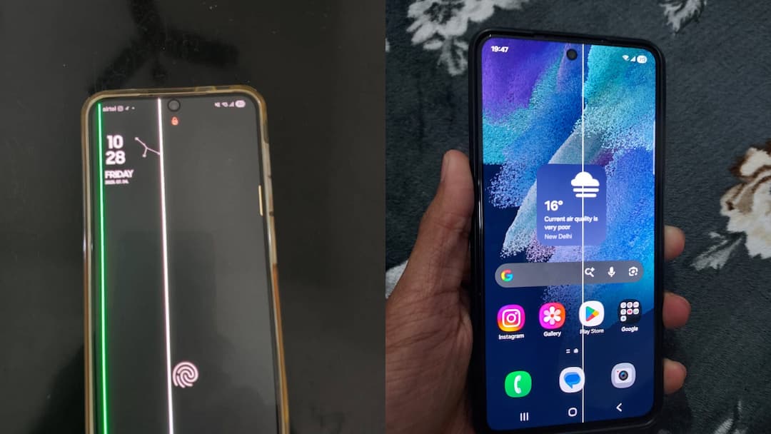 many samsung users report of green line issue on smartphone display इस कंपनी के यूजर हो गए तंग! डिस्प्ले पर फिर आने लगी ग्रीन लाइन की समस्या