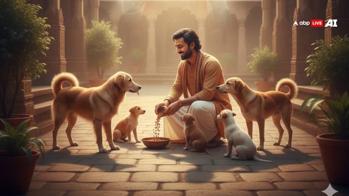 सातवां संकेत तब मिलता है, जब कुत्तों के प्रति एक आत्मिक जुड़ाव महसूस हो और उनकी सेवा करने के साथ उन्हें खाना खिलाने का मन करें.