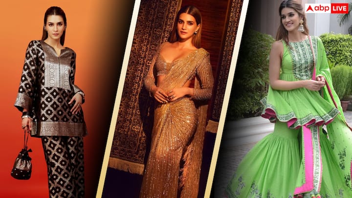 Kriti Sanon Outfit Inspiration: अगर आप इस वेडिंग सीजन में कुछ हटके ट्राई करना चाहती हैं तो आज हम आपके लिए एक्ट्रेस कृति सेनन के कुछ यूनिक लुक्स लेकर आए हैं. आइए देखते हैं उनके ये लुक्स.