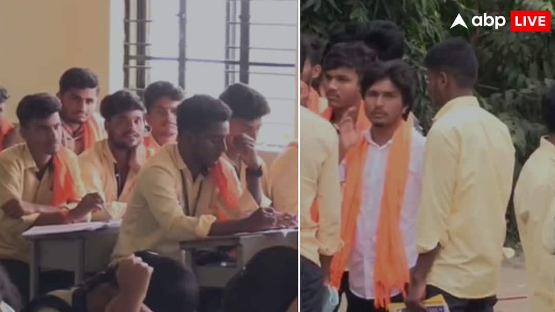 छात्राएं बुर्का पहनकर आईं तो भगवा गमछा डालकर पहुंच गए लड़के, जानें क्यों मचा बवाल